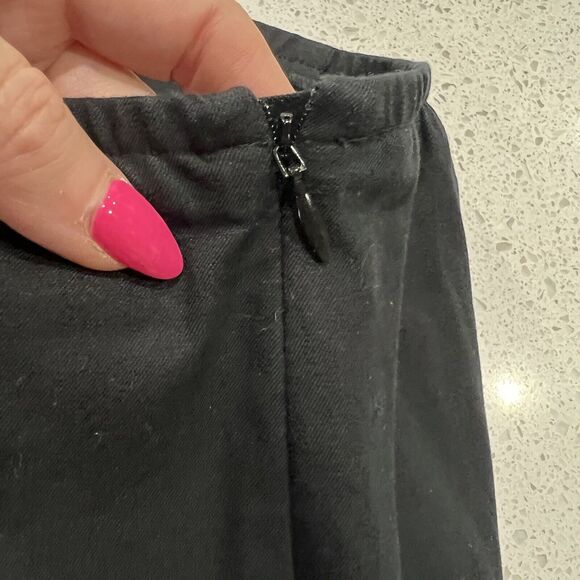 Eileen Fisher Size L Pants Slim Knit Crop Pants Black Stretch Side Zip Capsule - Picture 6 of 12